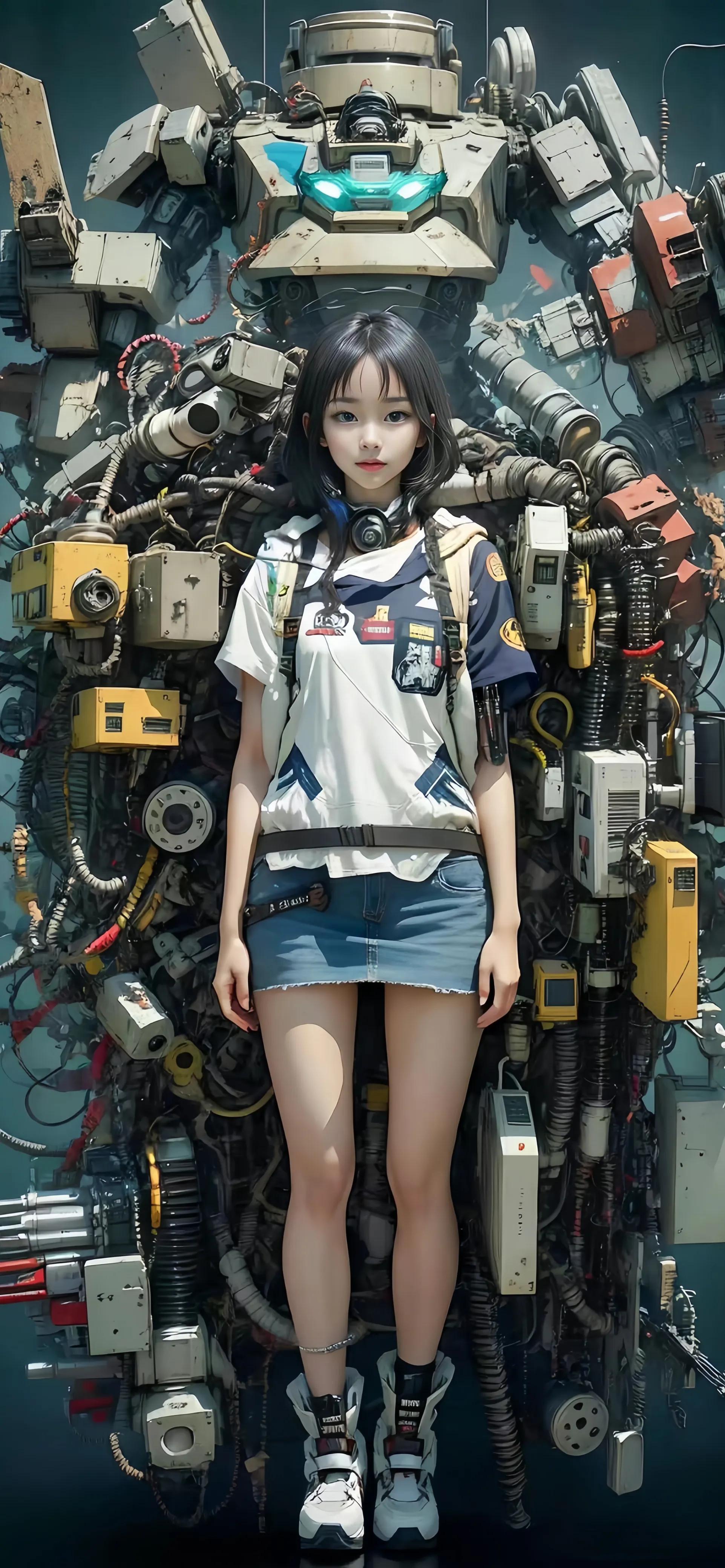 机械感十足的少女壁纸,机械风壁纸动态炫酷