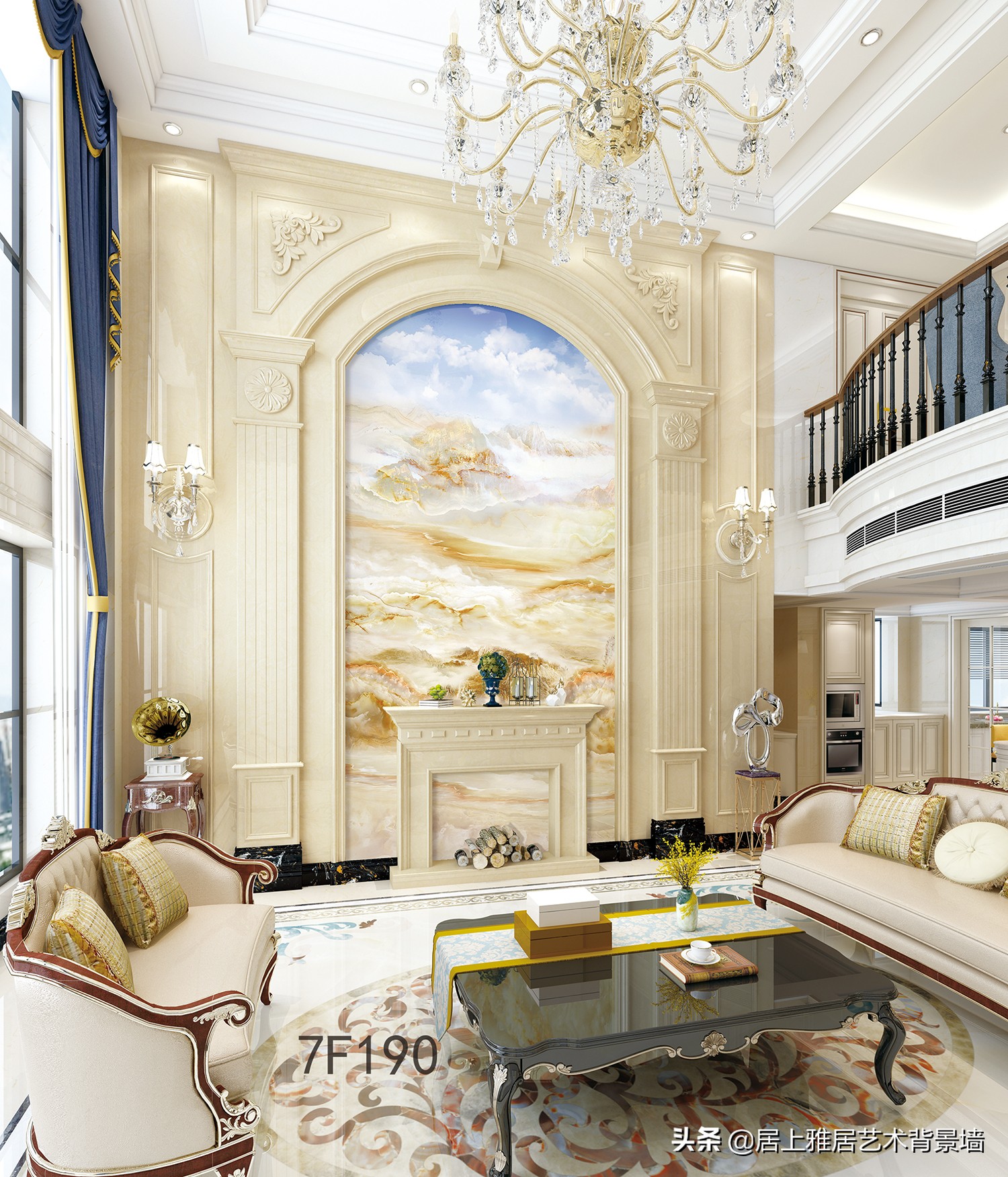 复式挑高沙发背景墙装饰画,自建房复式楼电视背景墙效果图