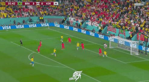 巴西队4-1战胜韩国最精彩进球,巴西半场4比0领先韩国评述