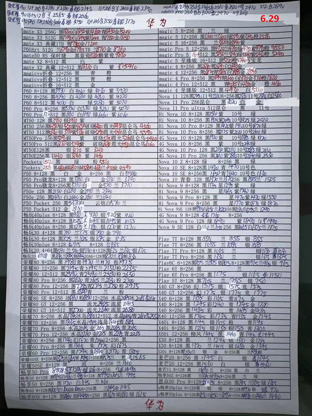 2024年1月11日华强北手机批发价,2024年1月18日华强北手机批发价