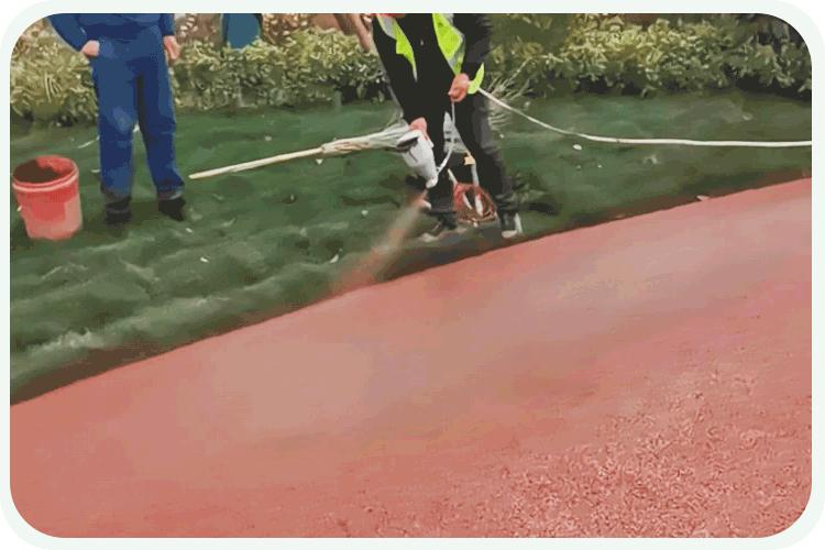 透水混凝土露骨料施工教程,郑州露骨料荧光石透水混凝土造型