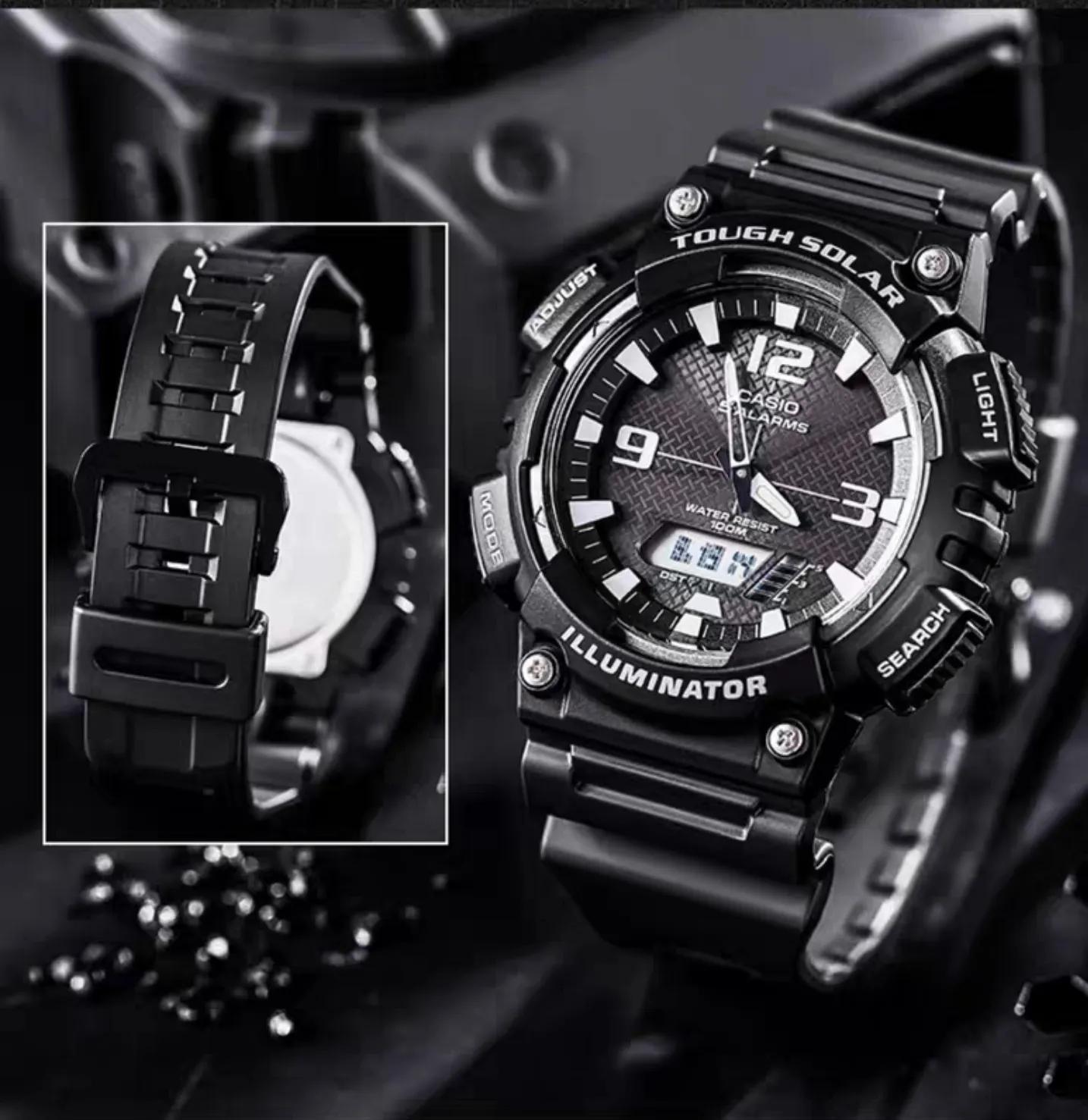 平价手表卡西欧黑金,卡西欧aq-s810太阳能手表开箱