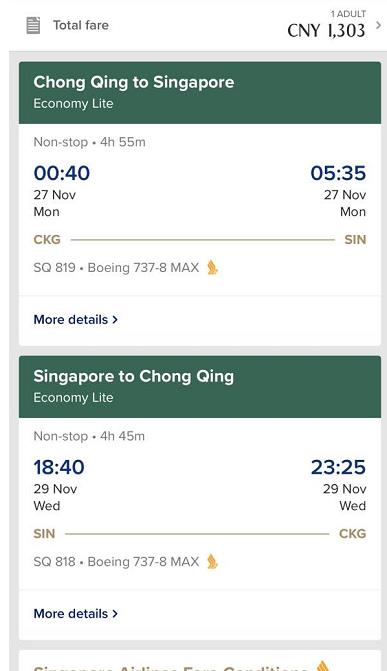超低折扣最高可达1折,新航机票打折