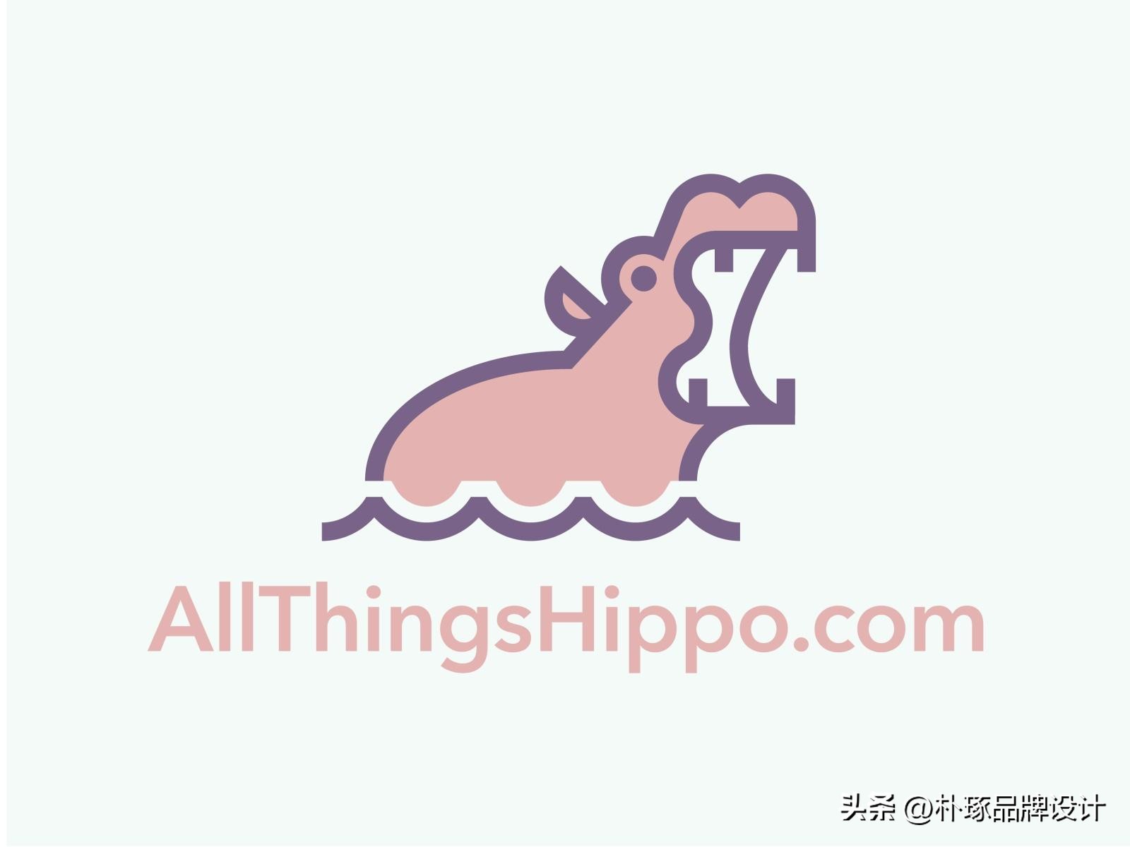 张开血盆大嘴IP动物形象河马元素logo创意集锦