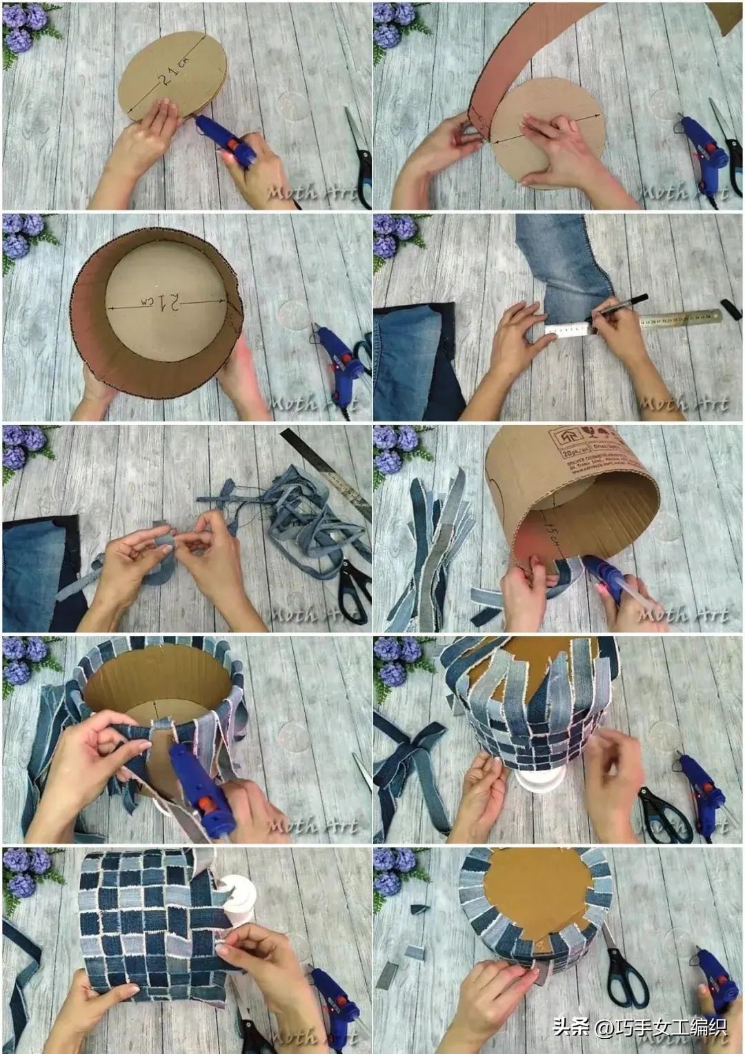 牛仔裤收纳神器改造,旧牛仔裤布条再利用的妙招