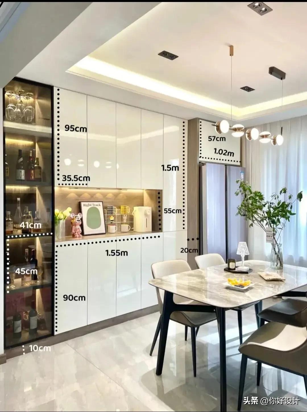 冰箱柜与酒柜一体的斜体柜尺寸,冰箱柜深度尺寸一般是多少