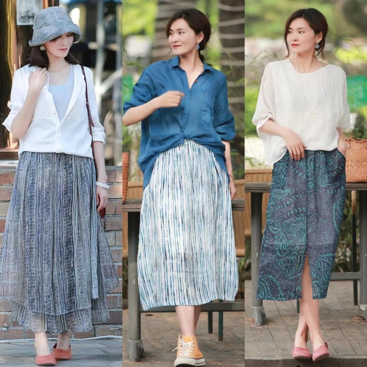 棉麻套装夏季藏肉遮肚子,棉麻森系风怎么穿