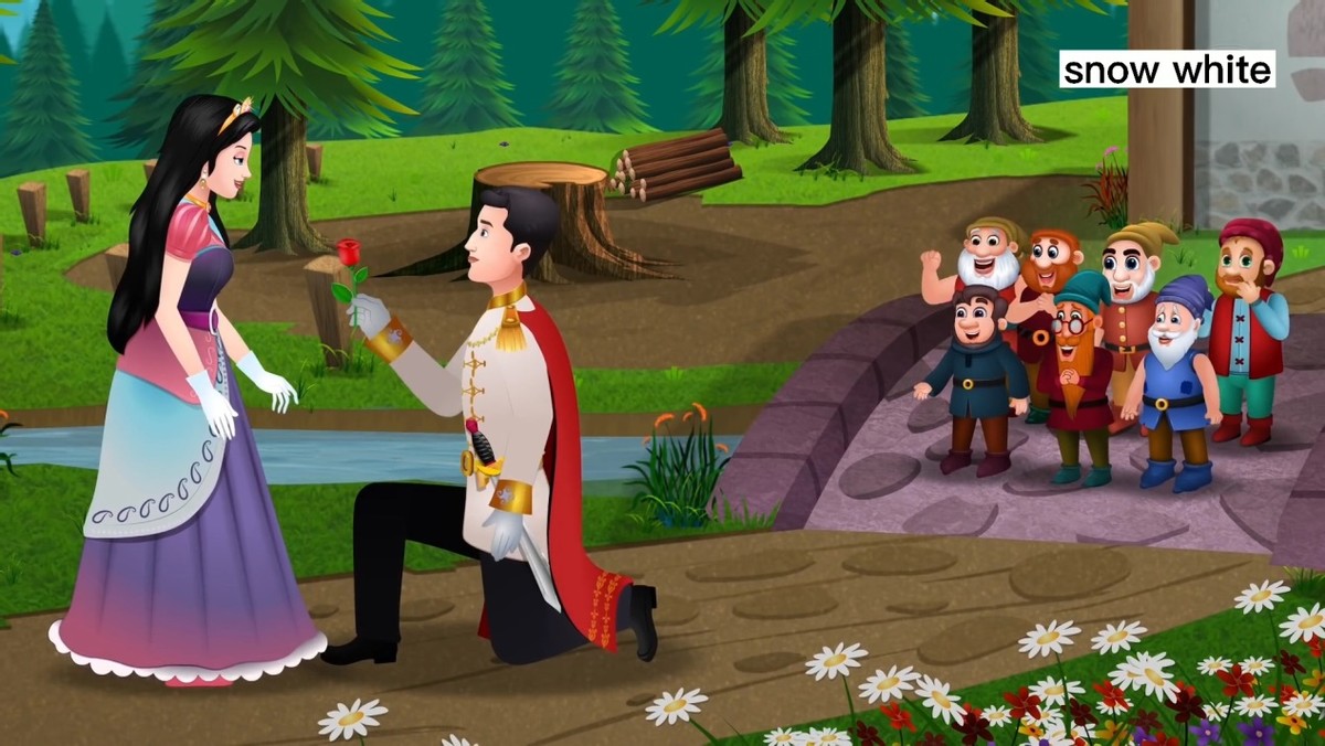 白雪公主中英绘本,格林童话故事绘本白雪公主