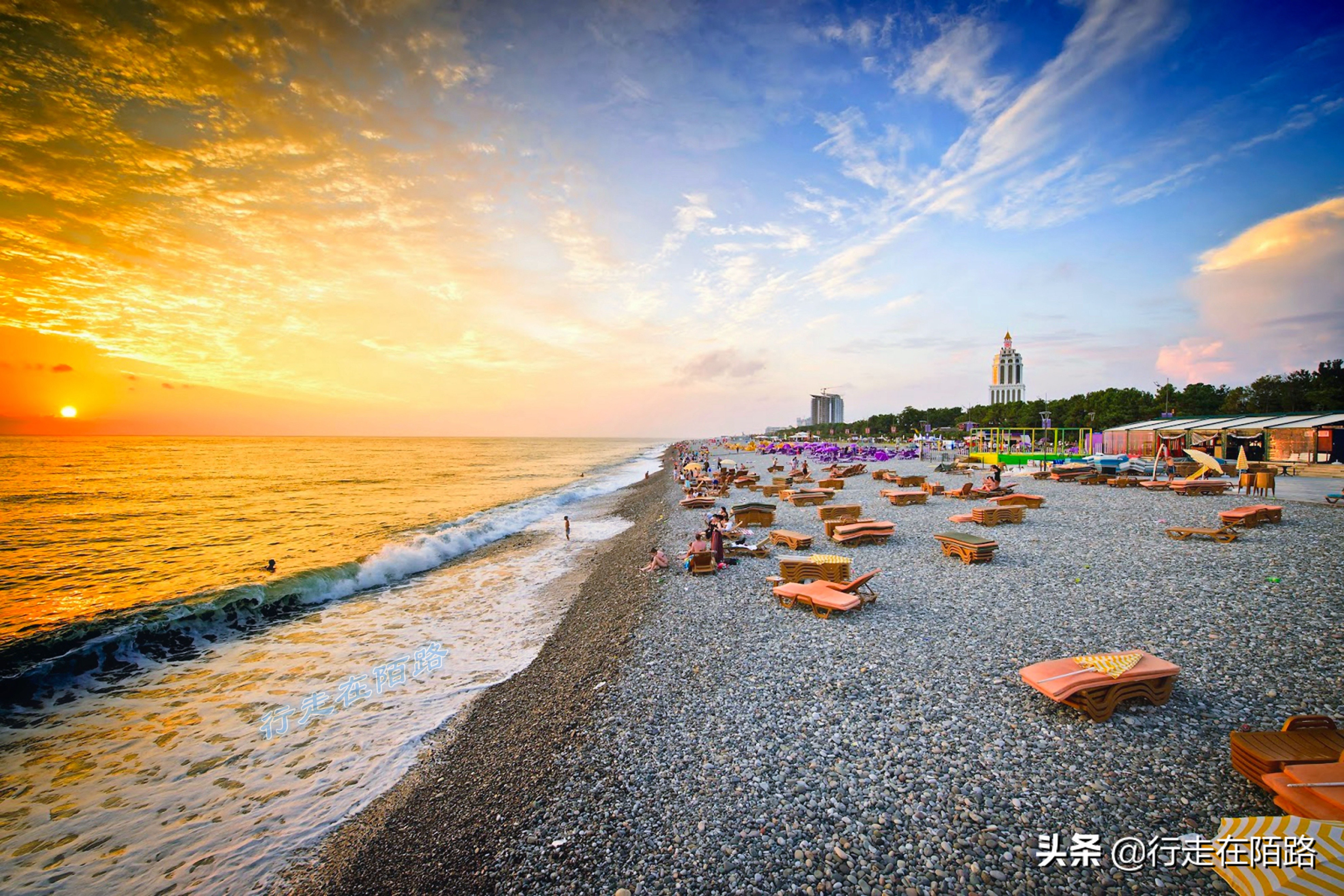 格鲁吉亚城市风景,格鲁吉亚黑海边的旅游胜地