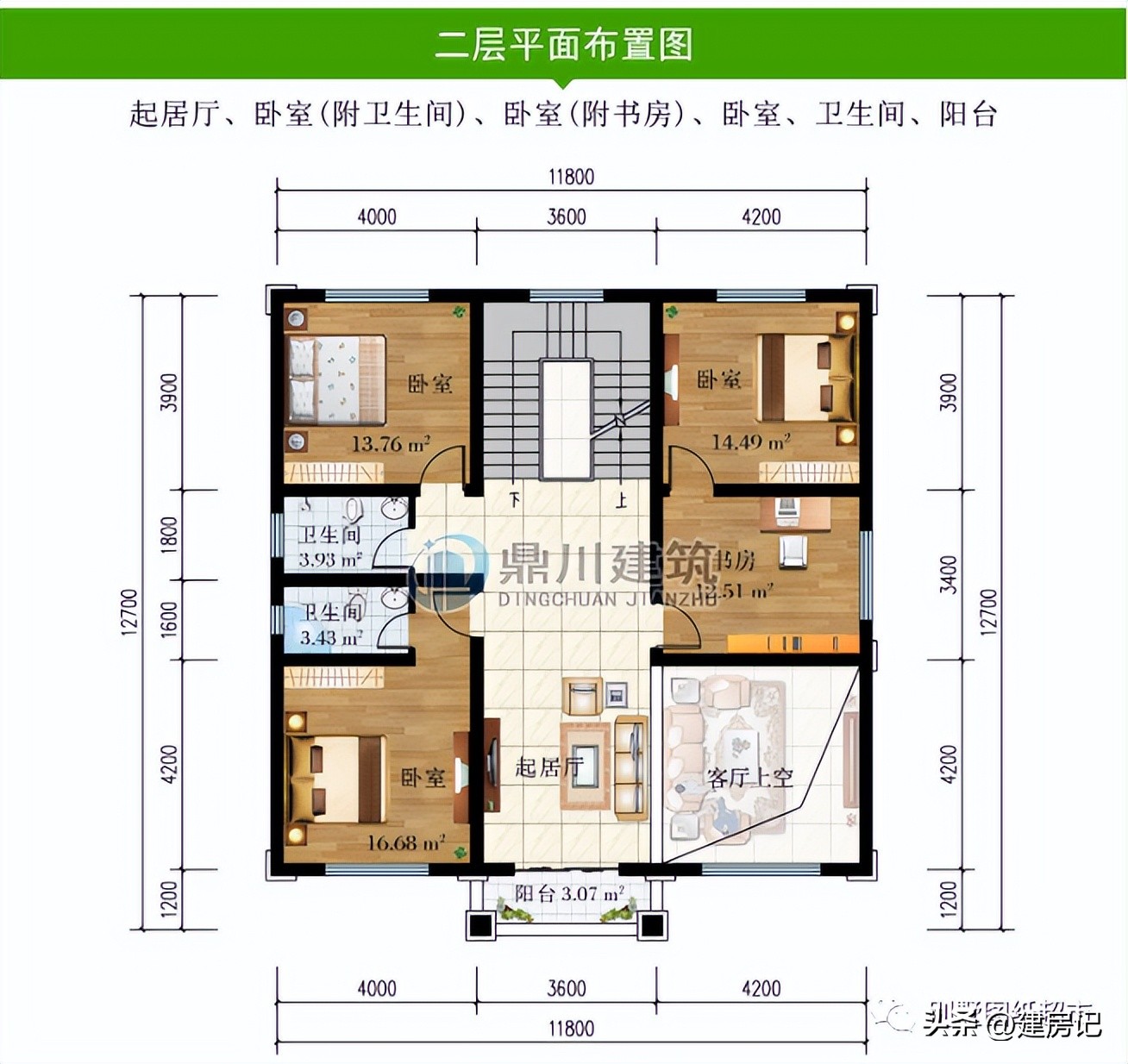 农村二层平屋顶现代风别墅100平方,农村新中式风格二层别墅大全