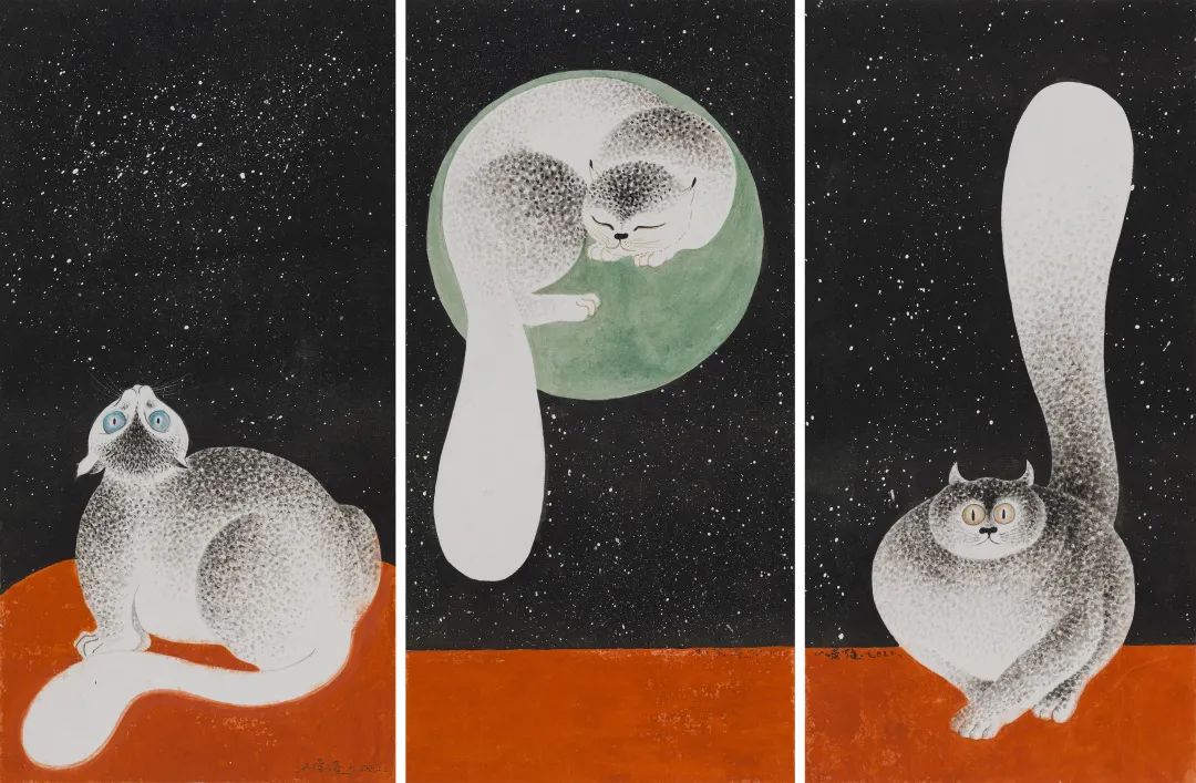 严谨细致的书法,水墨气韵生动的线描