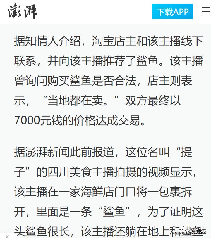官方辟谣网红从京东购买大白鲨,官方回应网红销售大白鲨