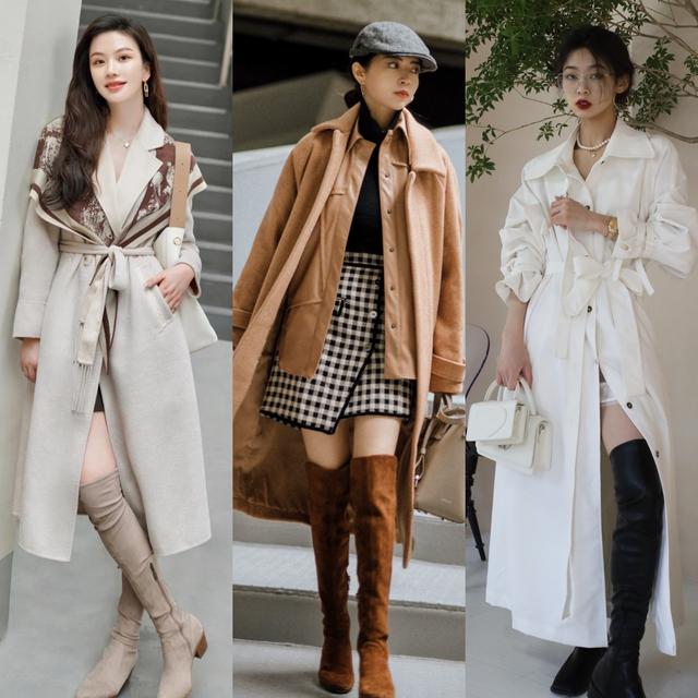 长大衣配短裙还是长裙,长呢子大衣搭配短裙