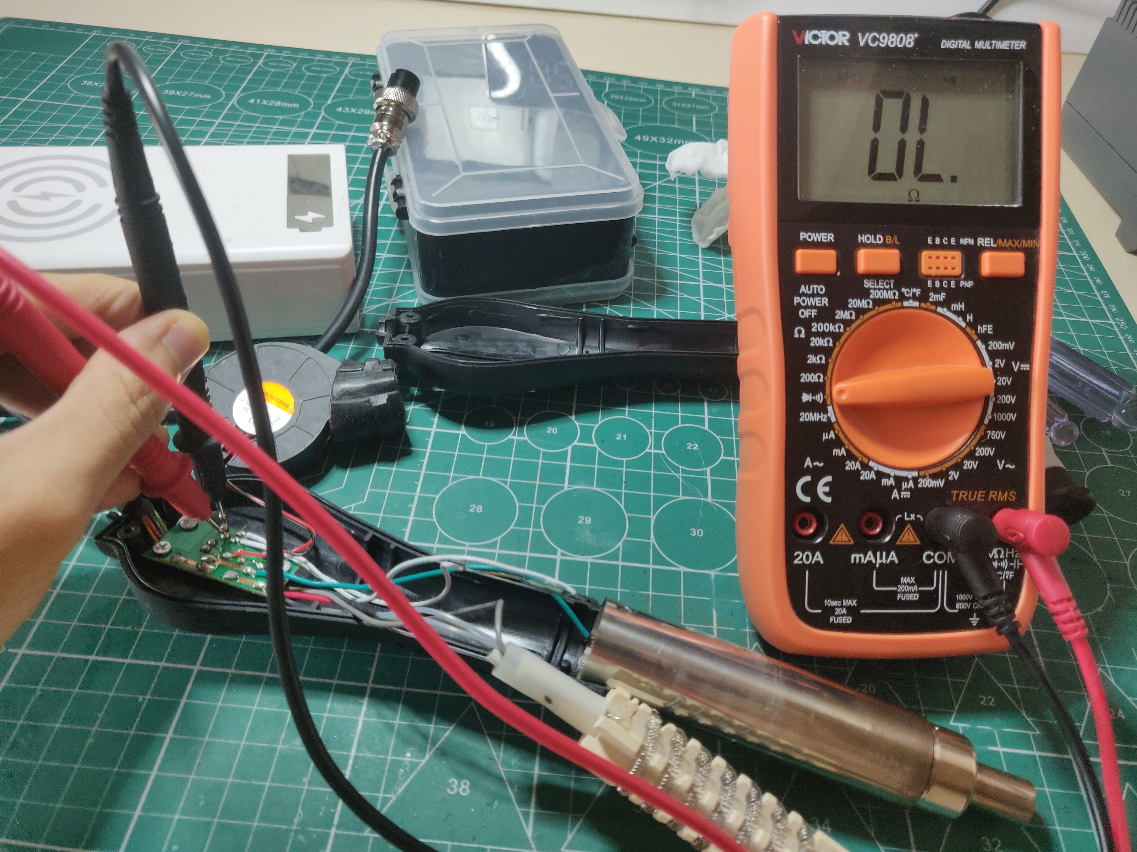 自制电烙铁吹风二合一焊台,电烙铁热风枪二合一拆机