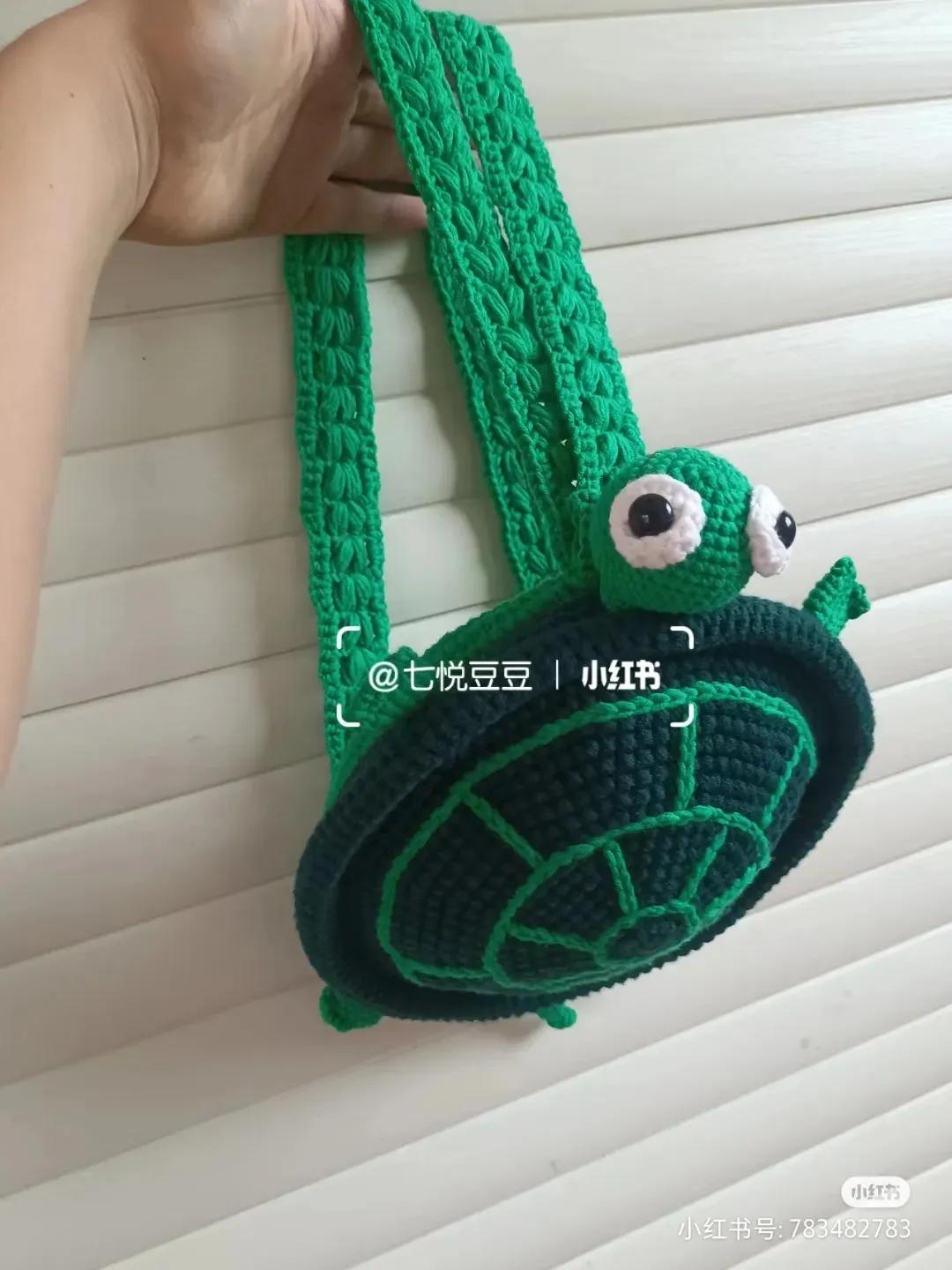 小乌龟双肩包编织教程,钩针兔子双肩包教程