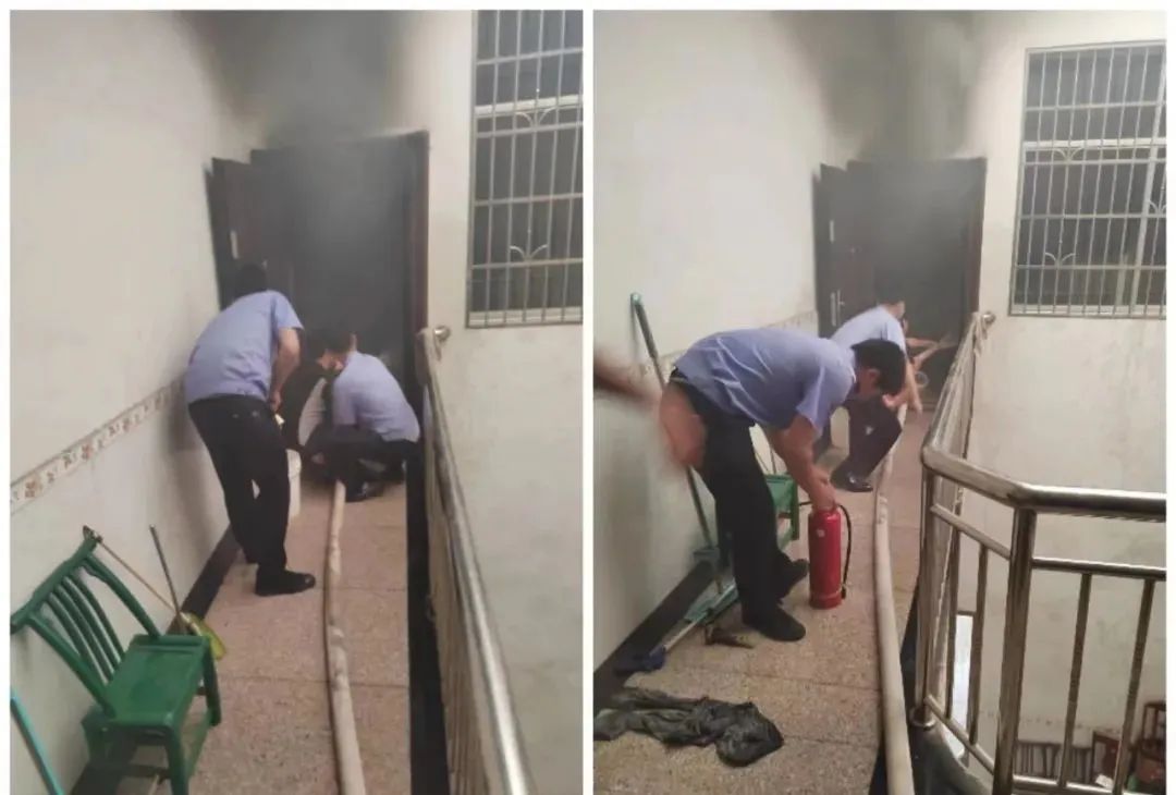 电气线路故障引发火灾平江民警清晨出警一小时扑灭