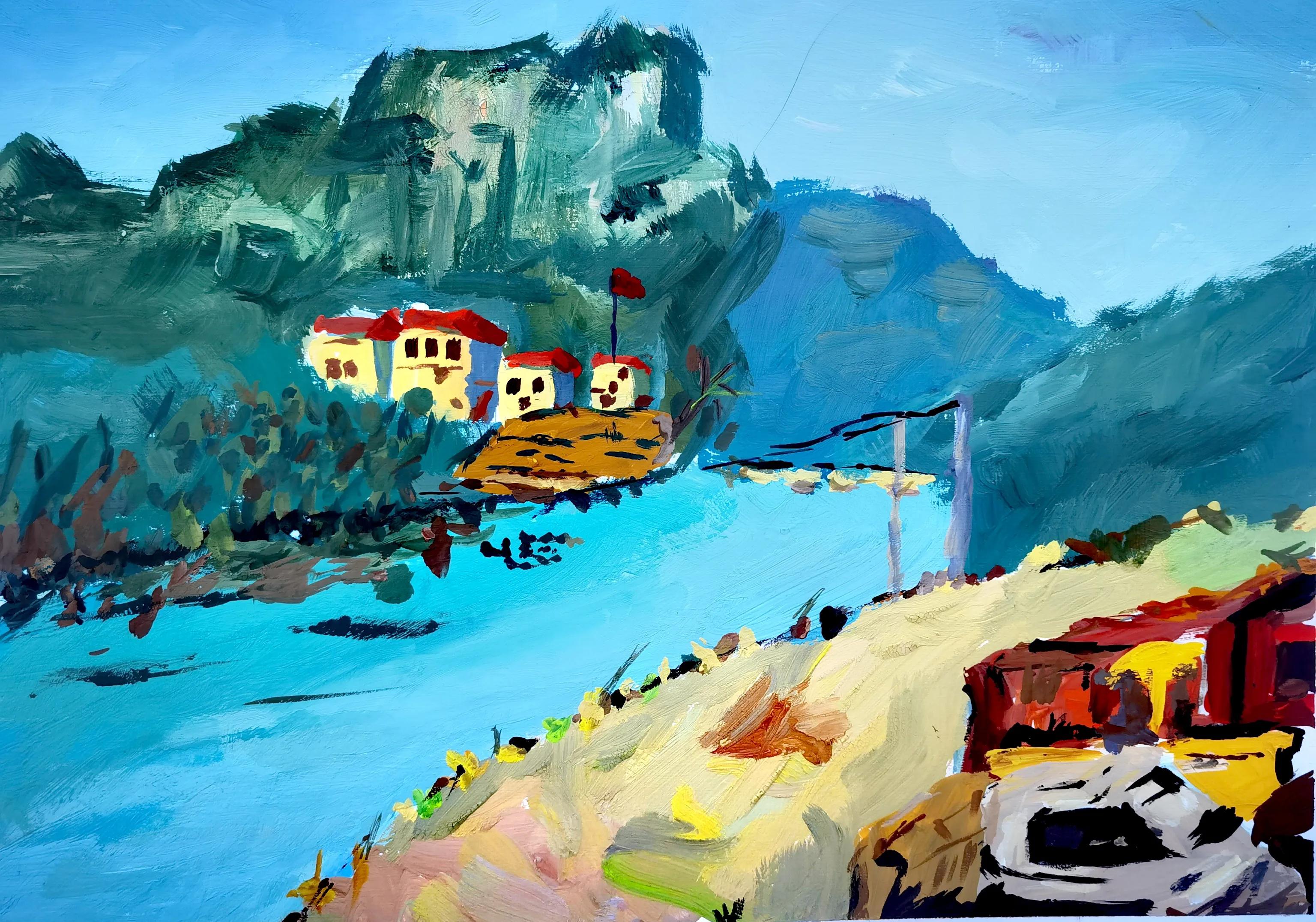 叶县迎国庆书画展,叶县融通实验高中国庆画展