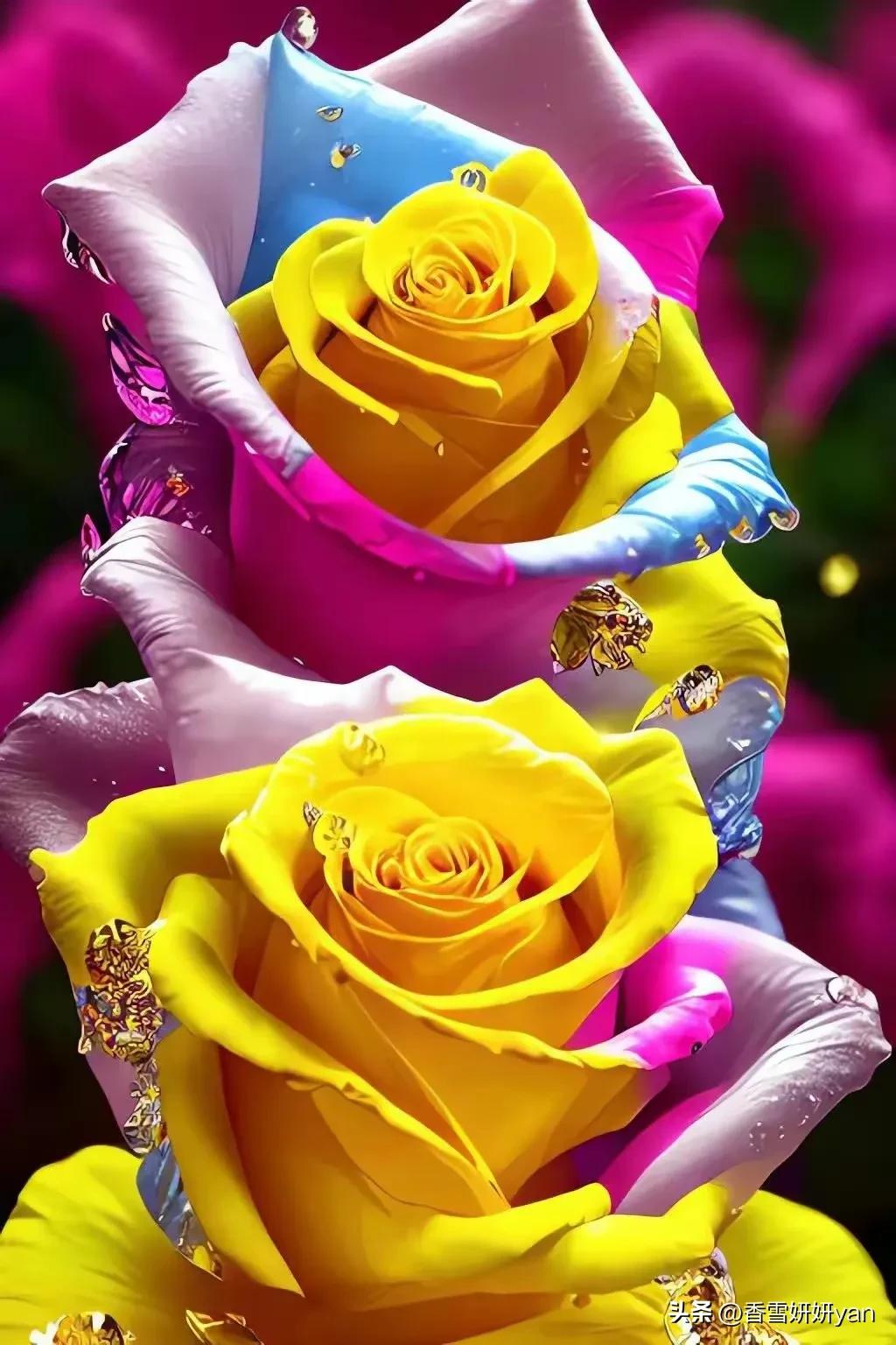 彩色水晶花朵吊坠,五瓣彩色水晶花胸针