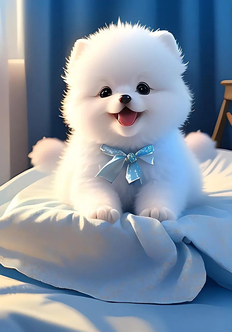 博美可爱的狗狗,白色的博美狗狗长大之后有多帅