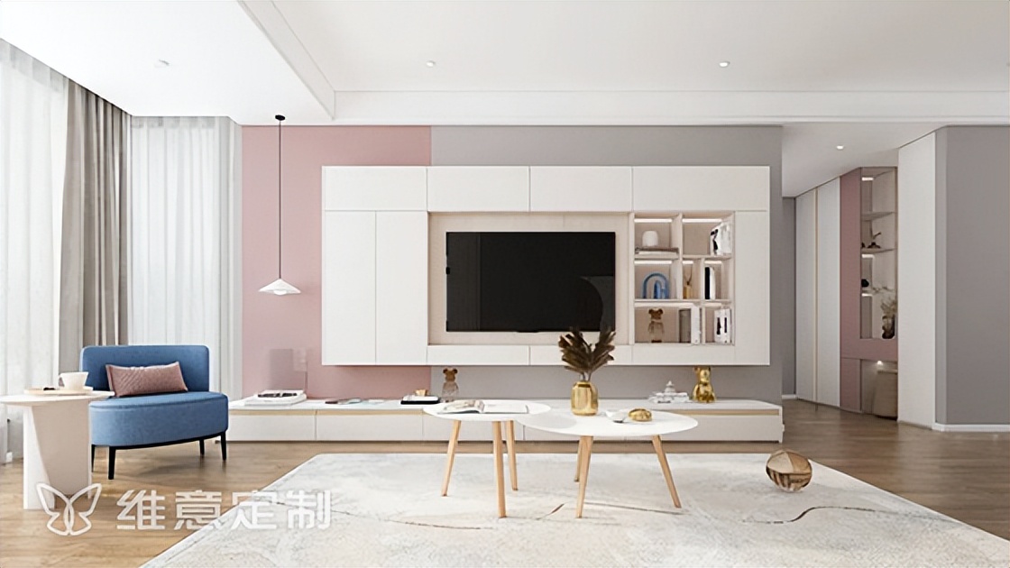 维意定制电视柜效果图,维意定制满墙电视柜