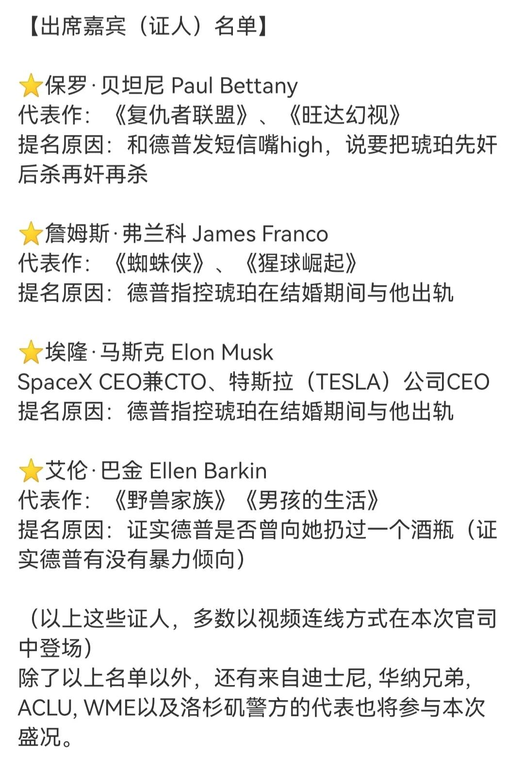 艾梅柏德普开庭,世界首富马斯克和德普前妻艾梅柏