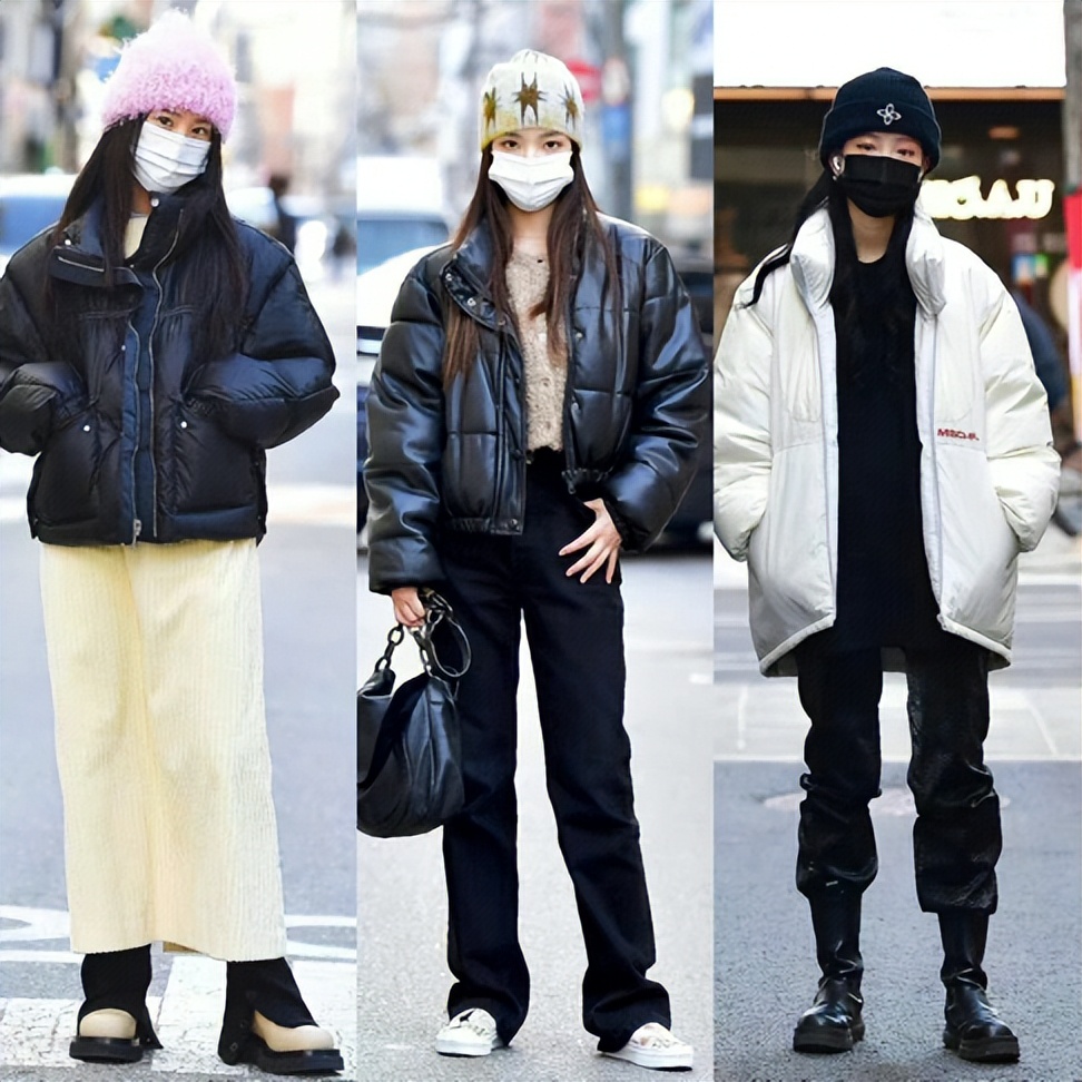 韩国小姐姐冬季最新穿搭街拍,又飒又美的韩国女孩街拍穿搭示范
