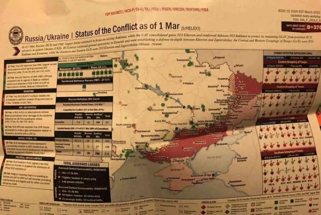 美军秘密文件被泄露内容,美国机密情报文件疑泄露在网吧