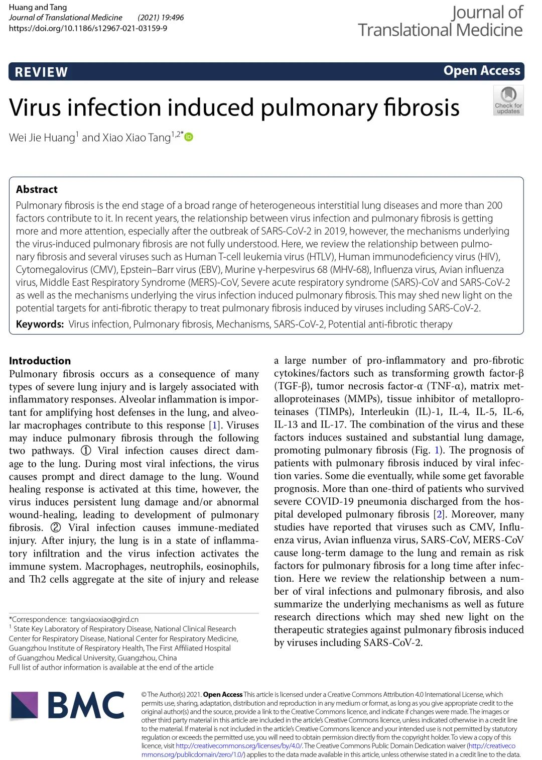 肺病毒感染过程及解析,病毒感染肺纤维化会加重吗