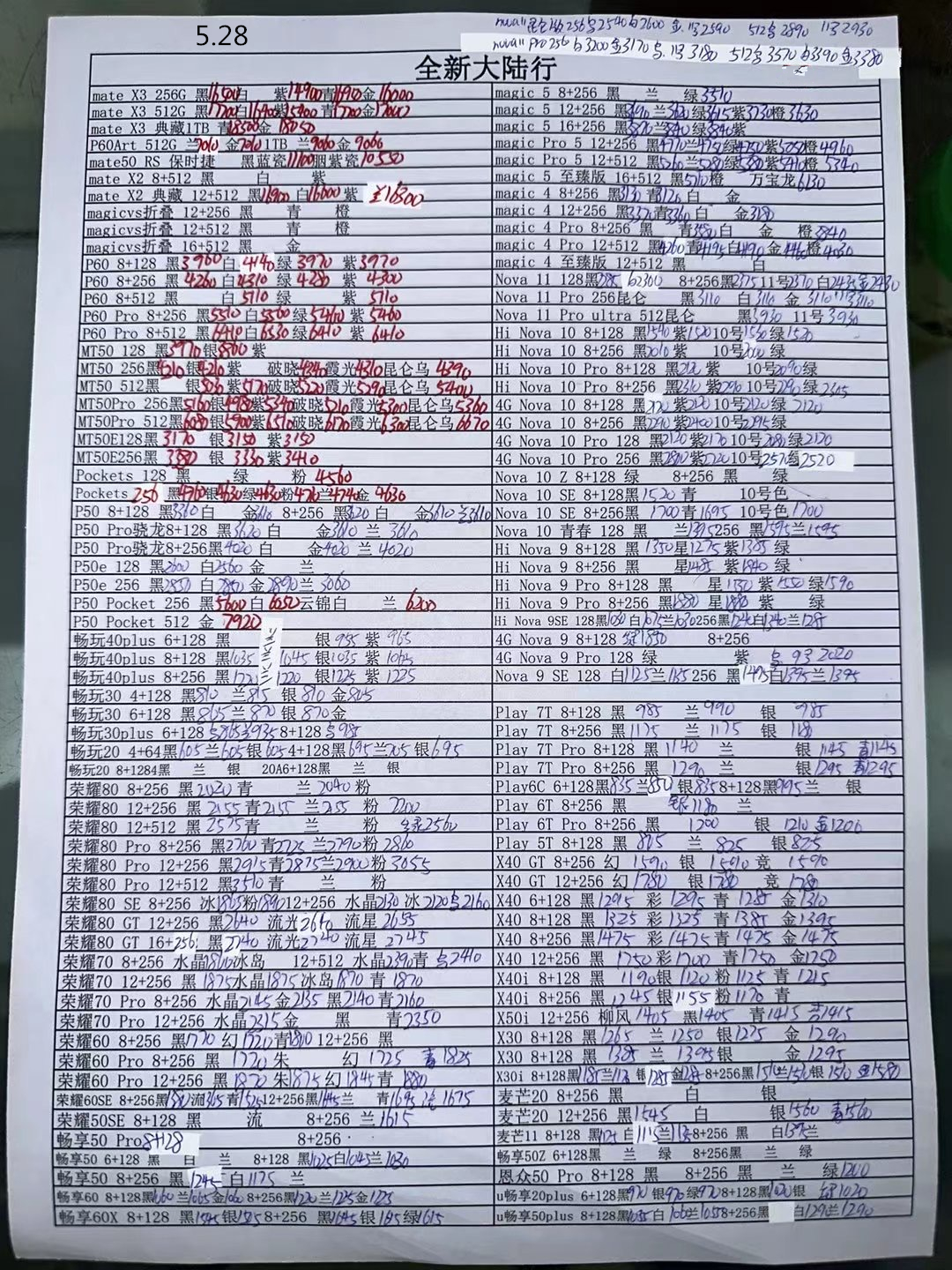 2023年12月手机批发价格一览表,华强北苹果手机报价单