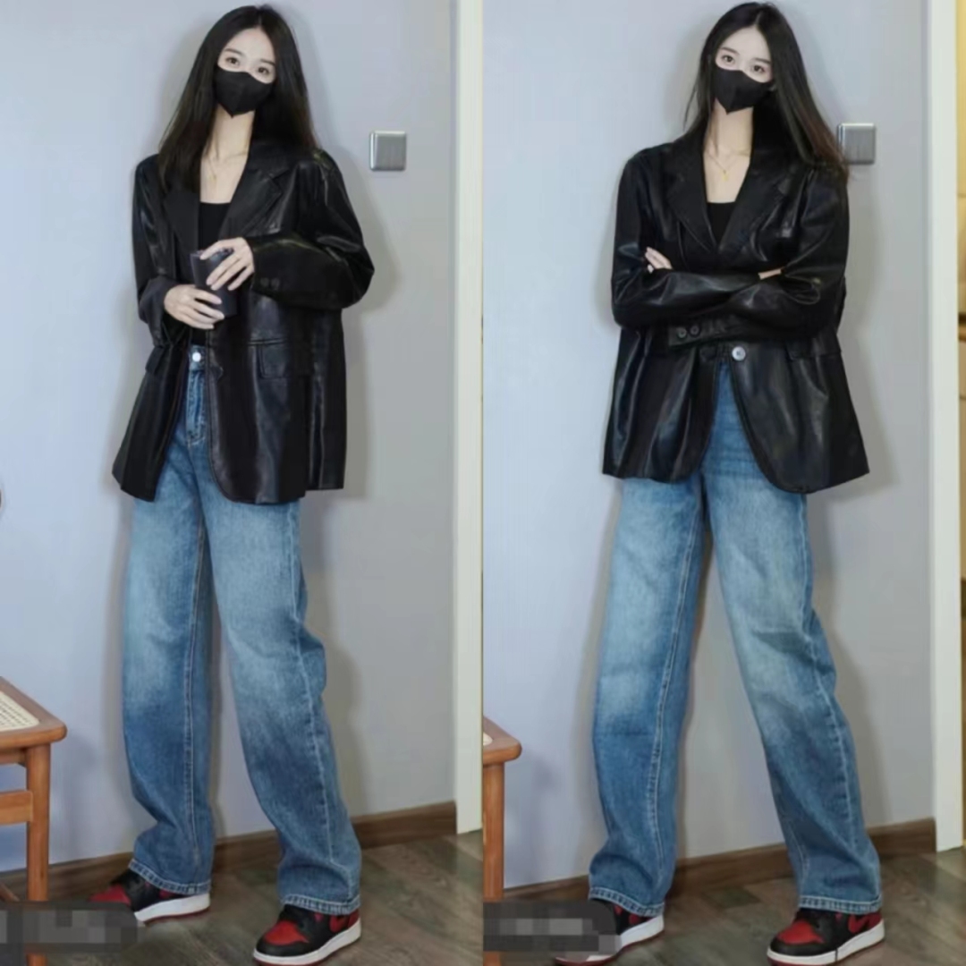 冬季黑色皮衣穿搭图片大全男,洋气黑色皮衣套装10岁