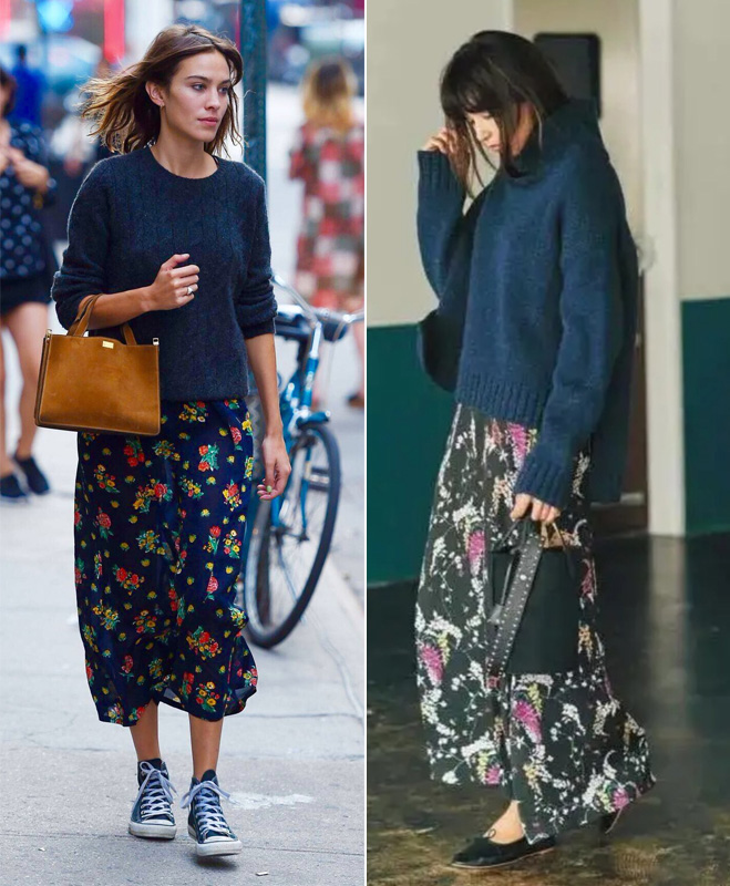 秋冬碎花裙该怎么穿才好看,碎花裙怎么穿好看又减龄