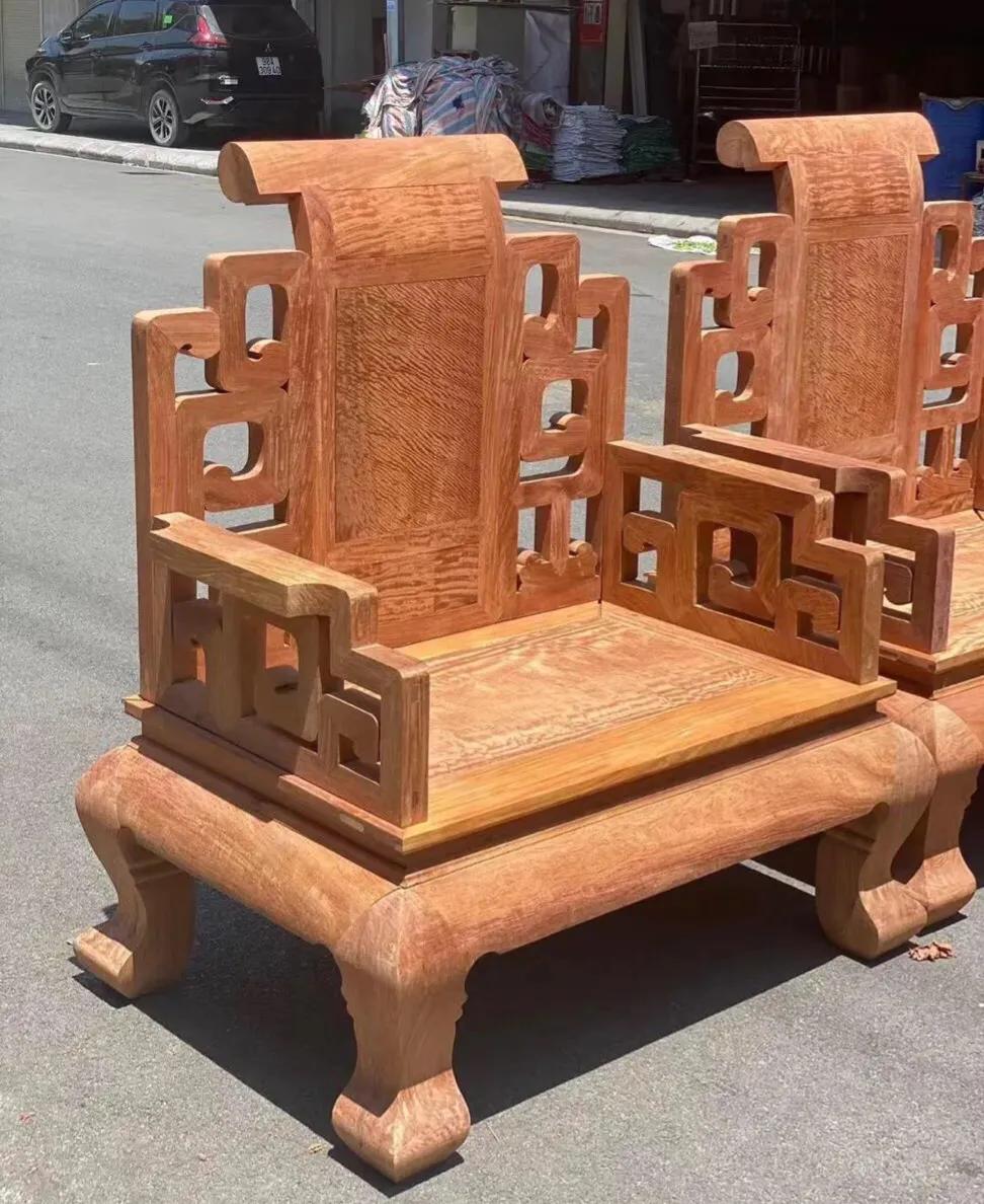 缅甸花梨十三件套荷花宝座沙发,缅甸花梨沙发富贵满堂六件套