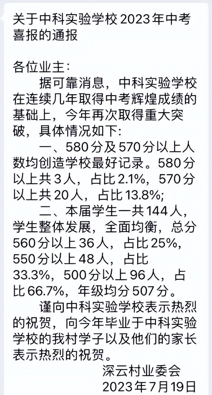 2023年深圳中考各学校指标,七里中学2023年中考喜报