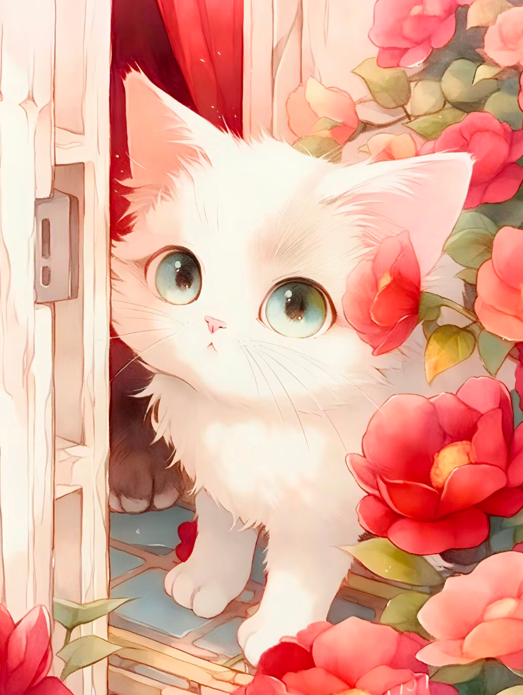 猫咪高清壁纸4k全屏60帧,萌萌哒粉色花篮里的猫咪图片壁纸