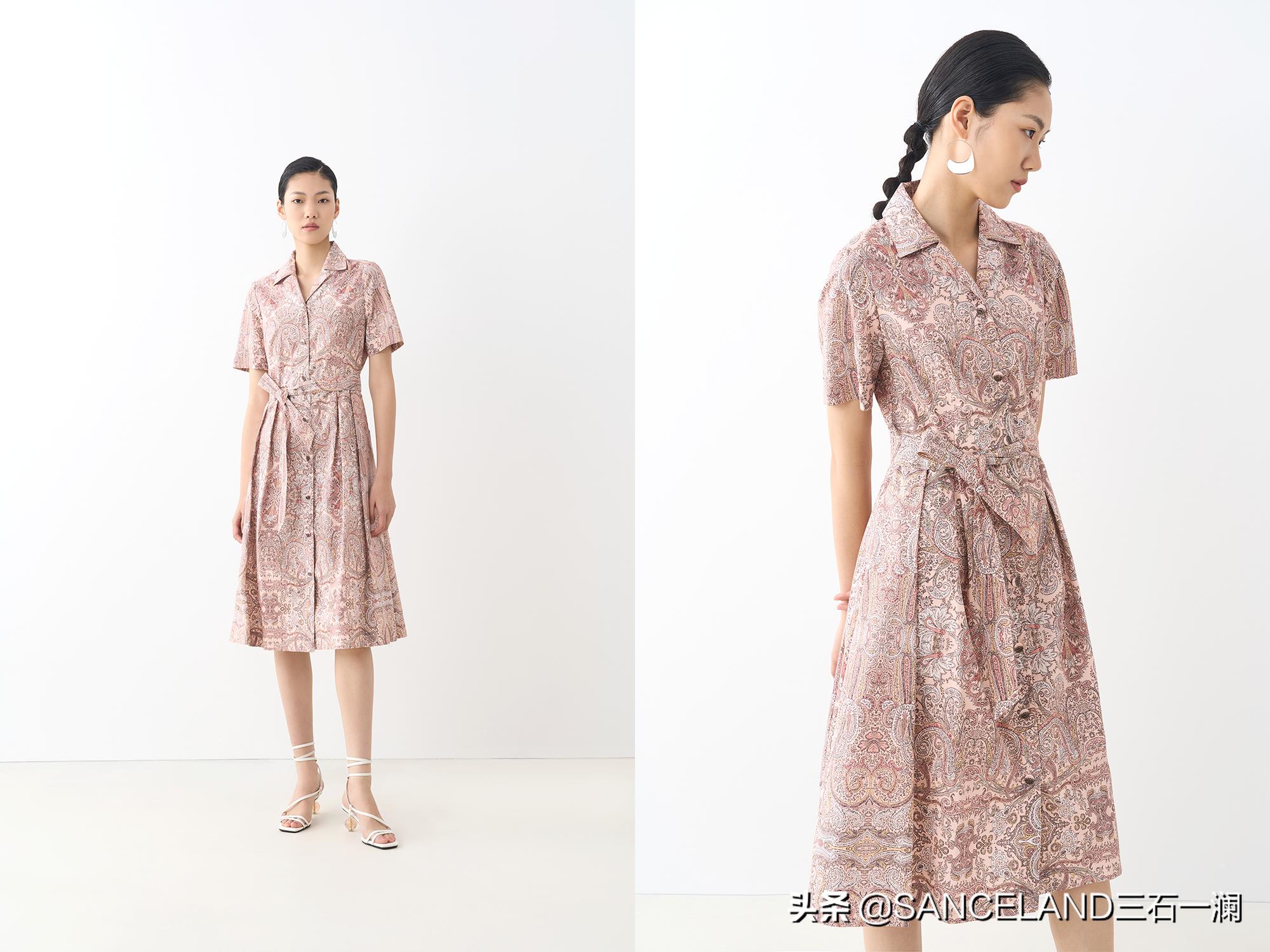 秋水伊人方领印花连衣裙,印花连衣裙怎么搭好看