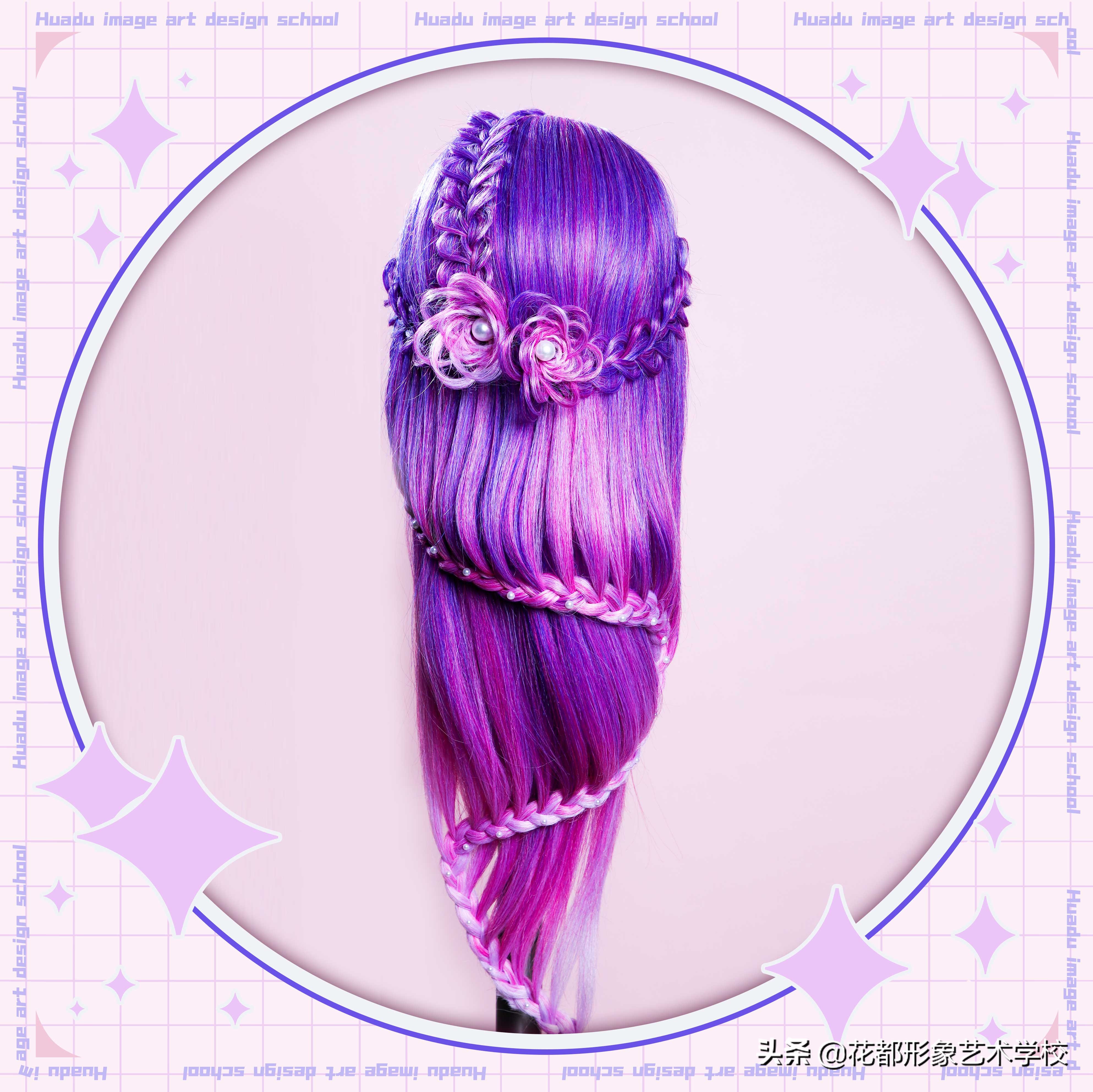 唯美学生编发教程,学化妆学美甲来花都