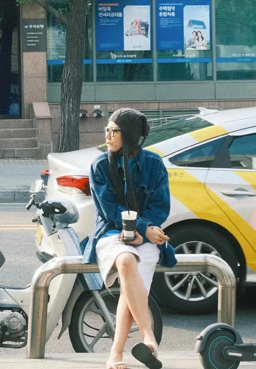 韩国服饰搭配阔腿短裤图片,韩国街头夏季牛仔短裤穿搭