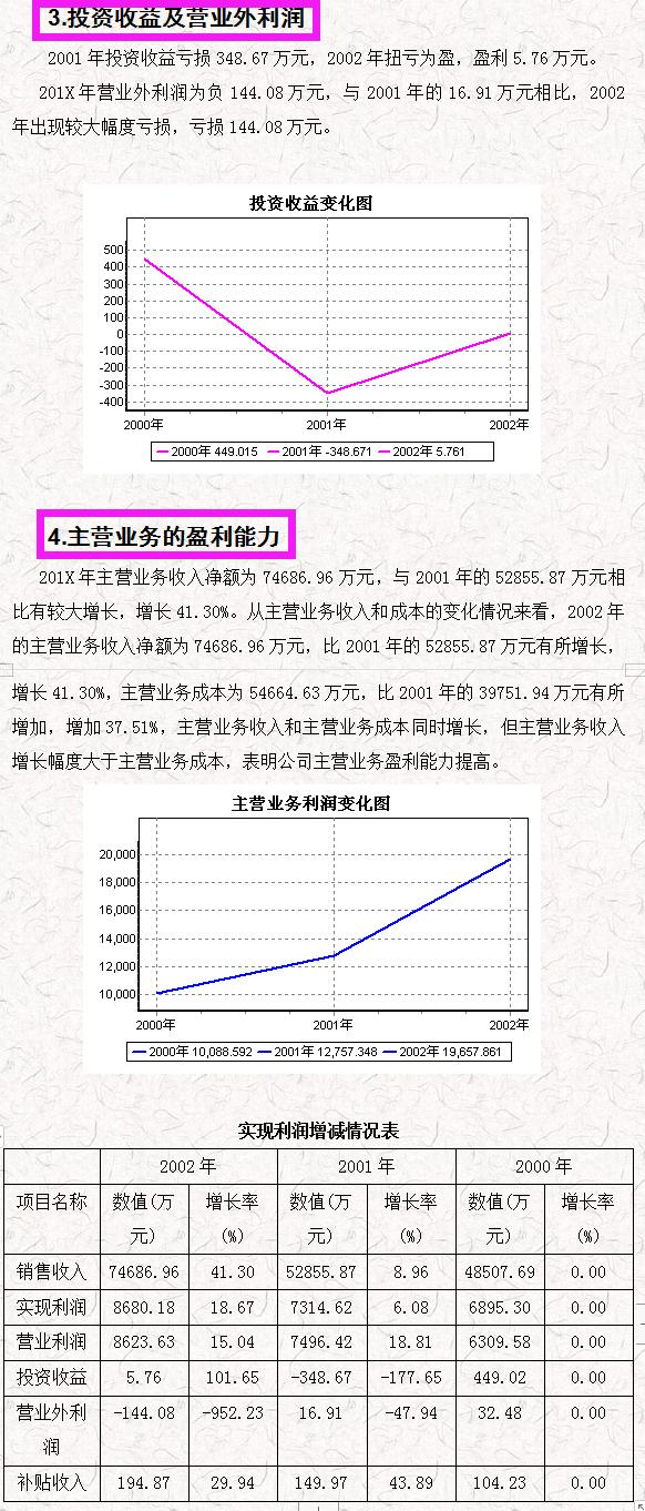 财务报表分析2019年模板,财务年度报表分析报告