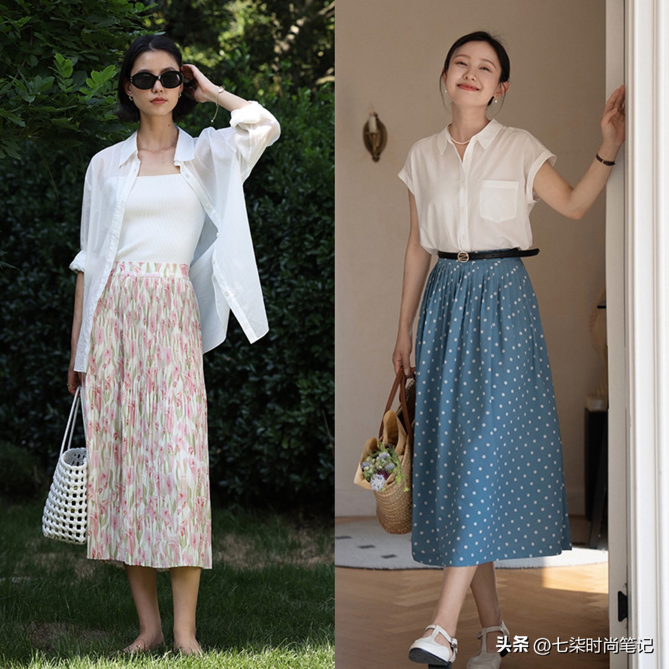 牛仔半裙永不过时,衬衫半裙高级感文艺