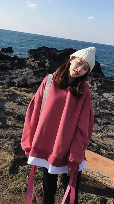 早春女士卫衣时尚2022年新款爆款宽松韩版潮ins假两件超火情侣装