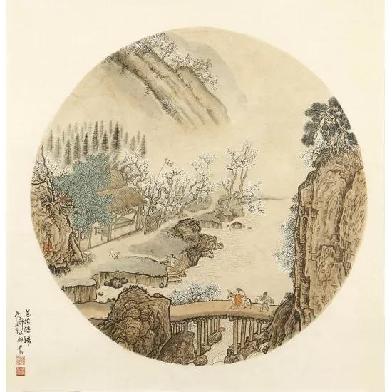 中国山水画名家作品欣赏书,清代山水画名家作品集一册