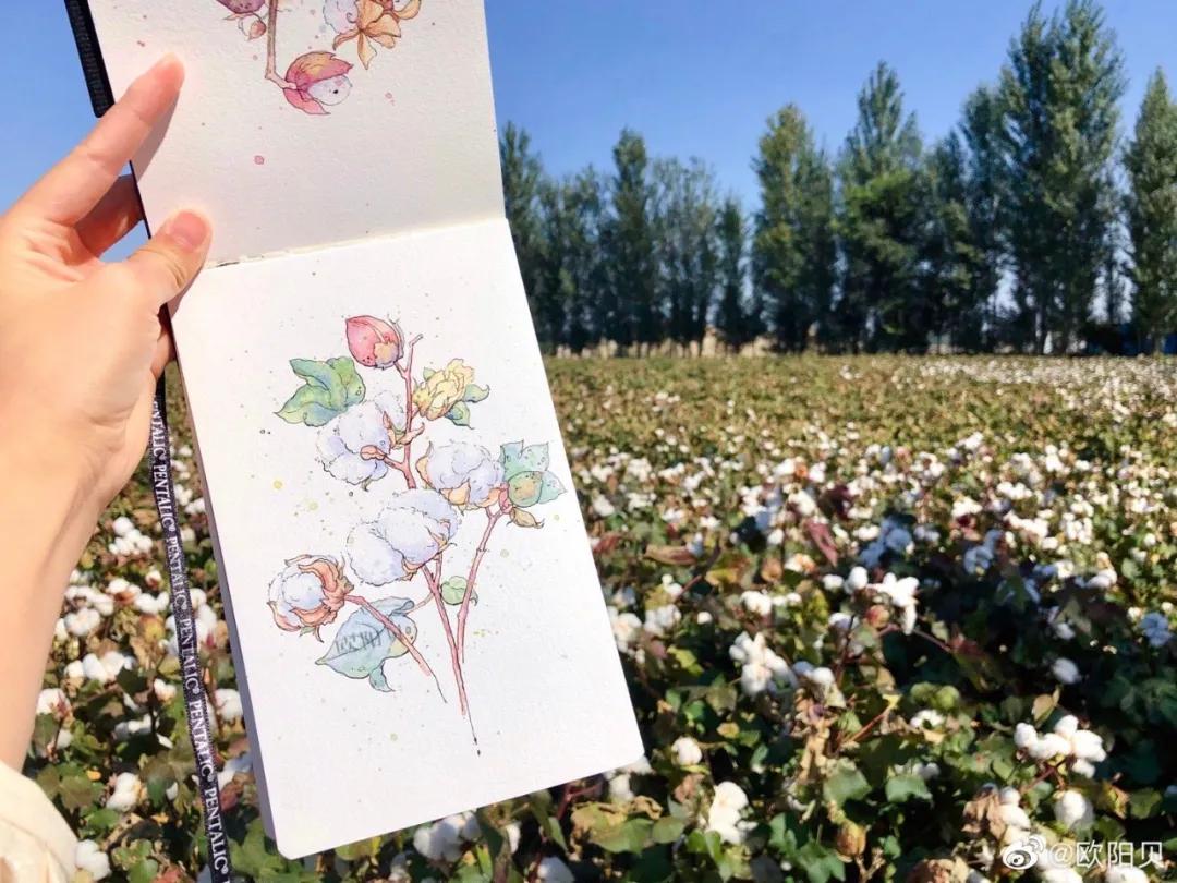 95后女孩画山水画,95后女大学生画山水课堂