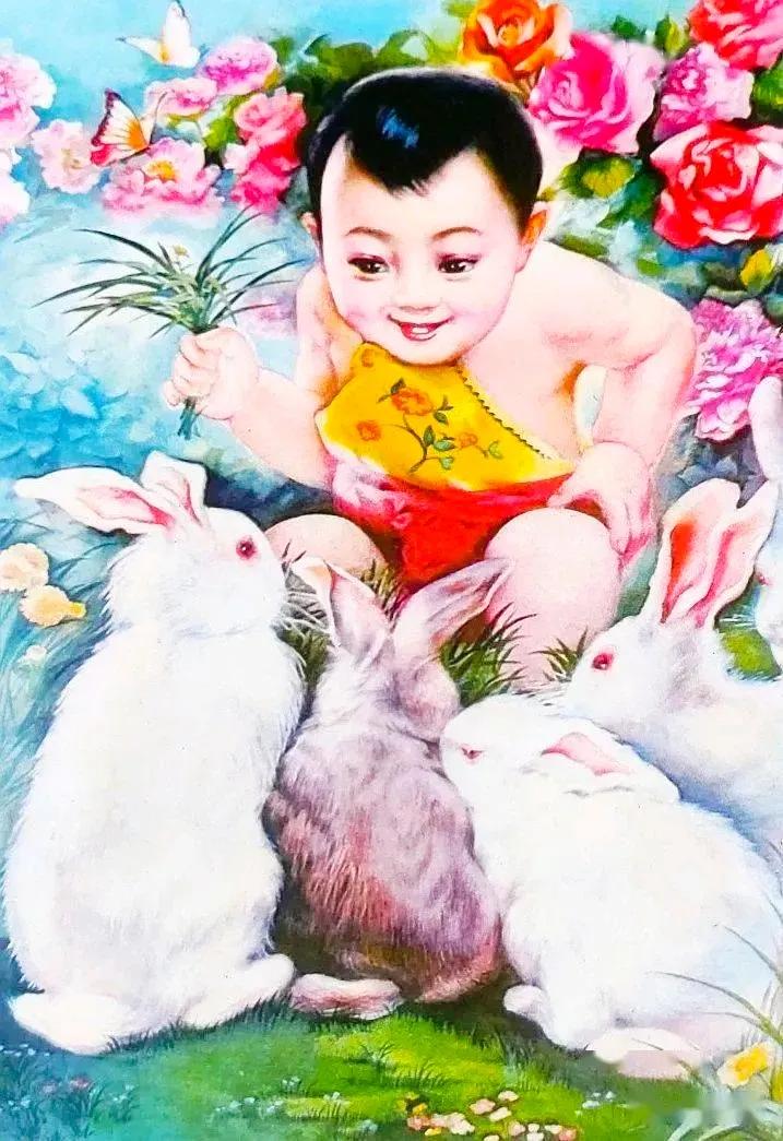 画关于兔年的年画,以兔年为主题的兔年年画