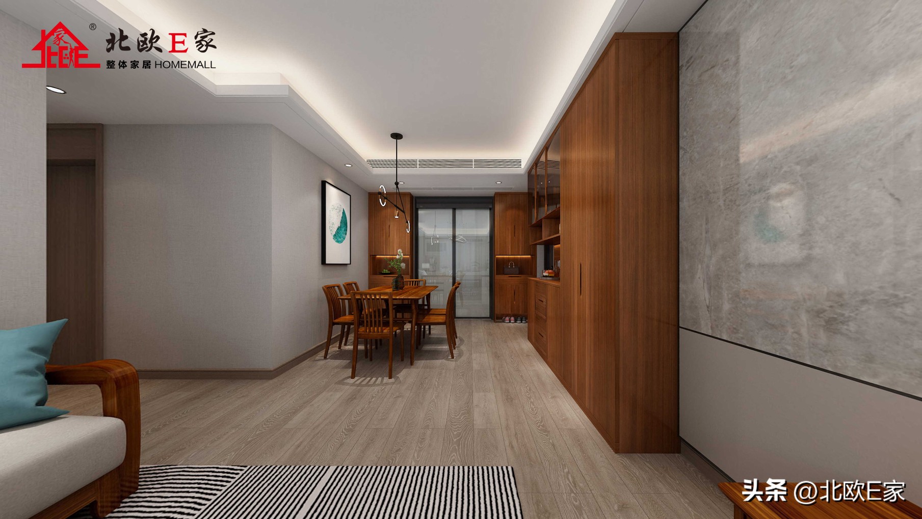 北欧旋律乌金木家具,北欧乌金木家具样板间