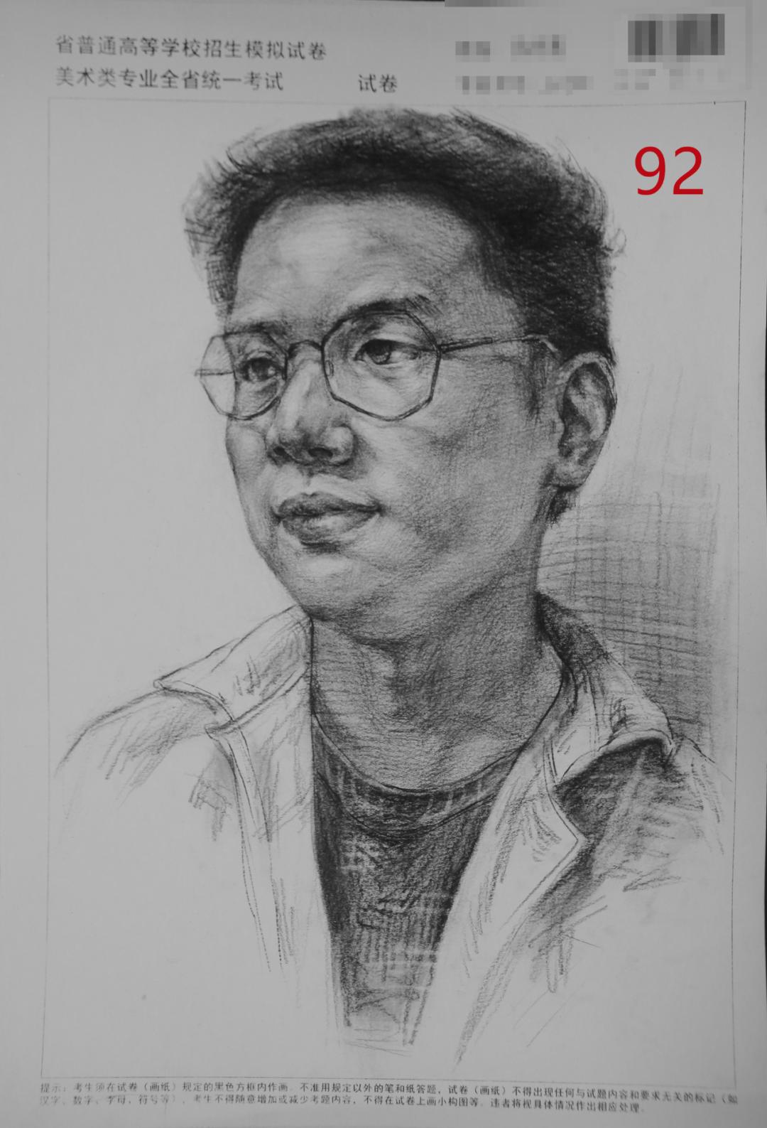 万人联考一模2024素描高分,一模静物素描高分卷