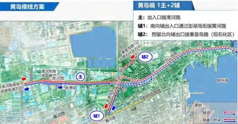 胶州湾第二海底隧道工程洞口全景,青岛胶州湾隧道建设进度