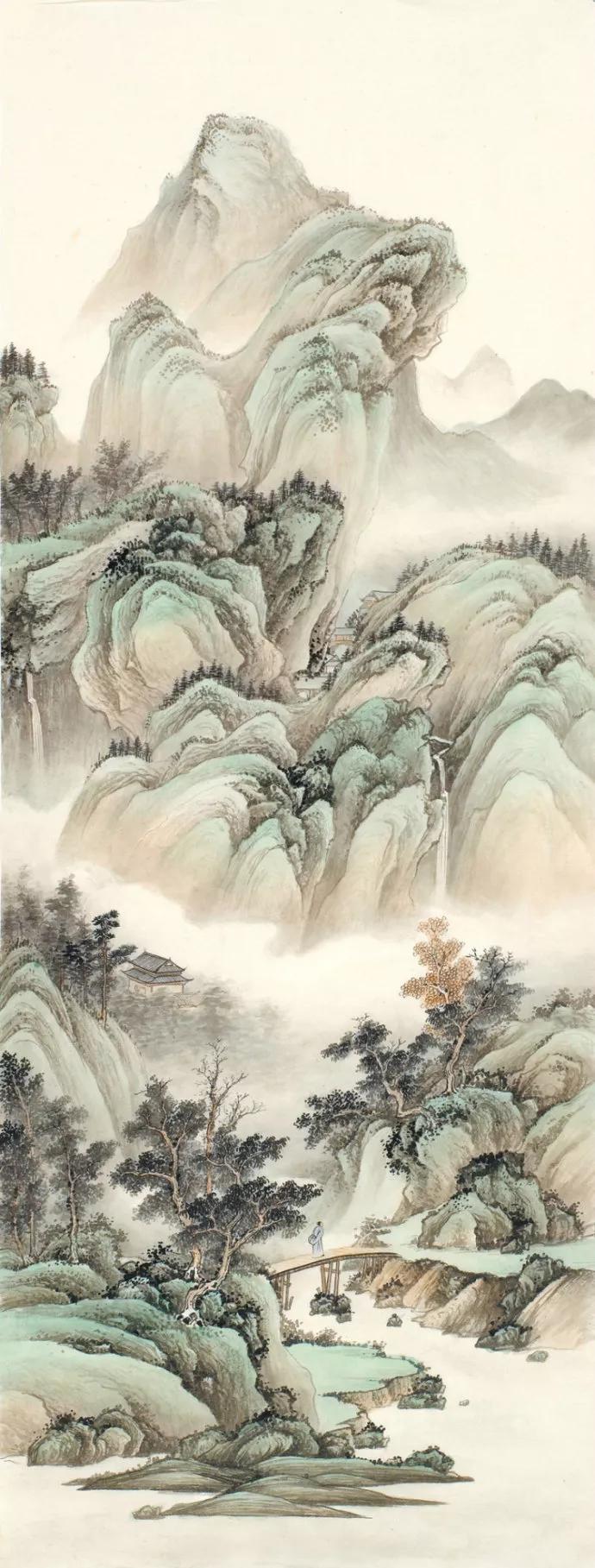 寓意好的庭院名家山水画欣赏,画川江山水画名家