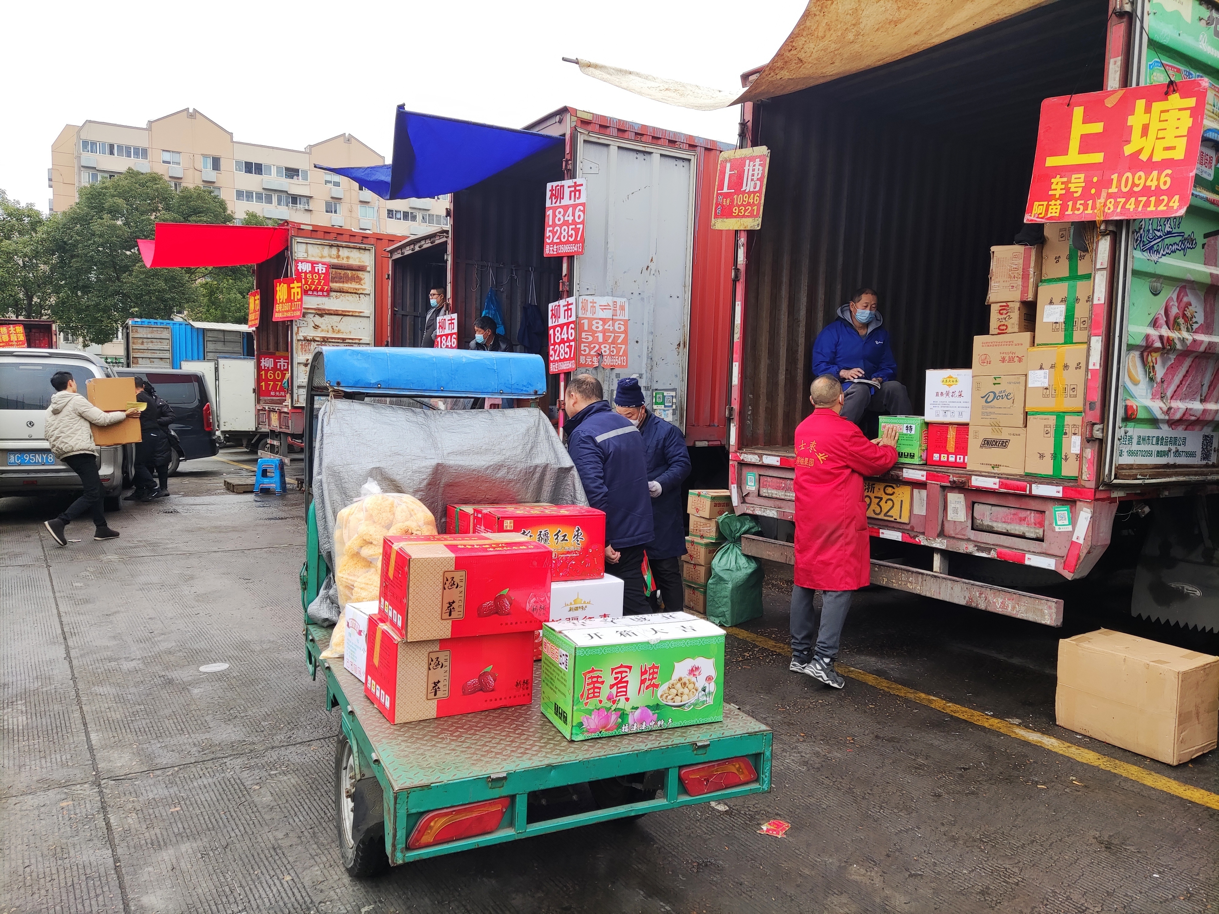 农贸市场烟火气,农贸批发市场过年气氛