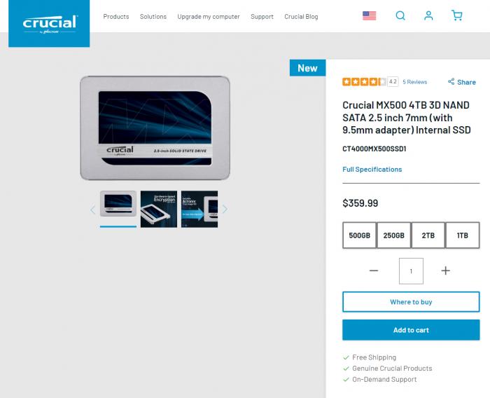 英睿达MX500系列4TBSATA固态硬盘上手体验