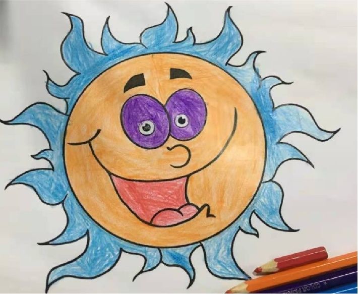 二年级七彩童年绘画,用七彩画笔绘童年